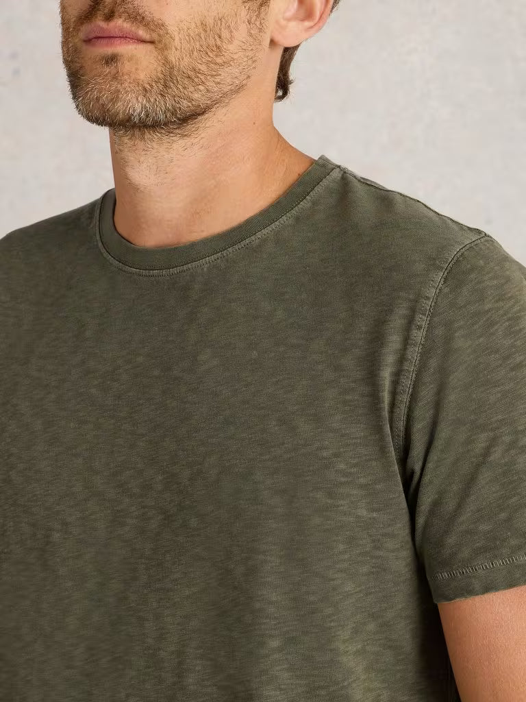 White Stuff Abersoch Short Sleeve Crew Neck Tee Khaki Green
