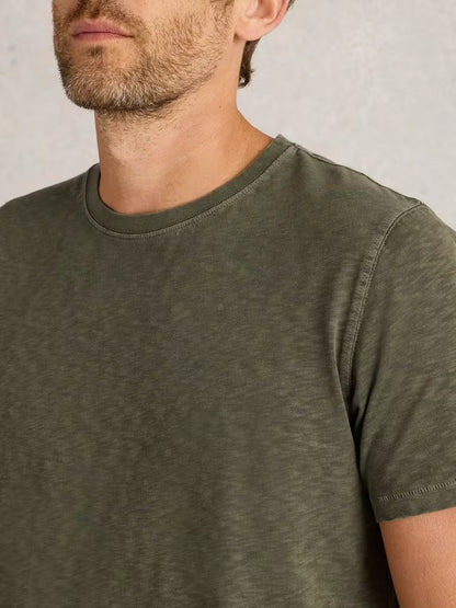 White Stuff Abersoch Short Sleeve Crew Neck Tee Khaki Green