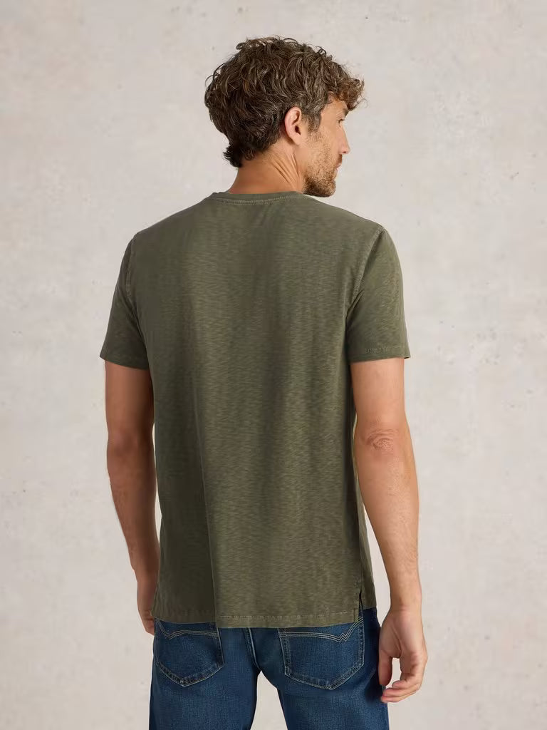 White Stuff Abersoch Short Sleeve Crew Neck Tee Khaki Green
