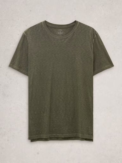 White Stuff Abersoch Short Sleeve Crew Neck Tee Khaki Green