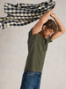 White Stuff Abersoch Short Sleeve Crew Neck Tee Khaki Green