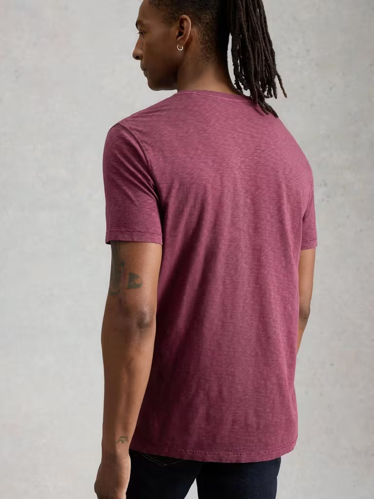 White Stuff Abersoch Short Sleeve Crew Neck Tee Mid Plum
