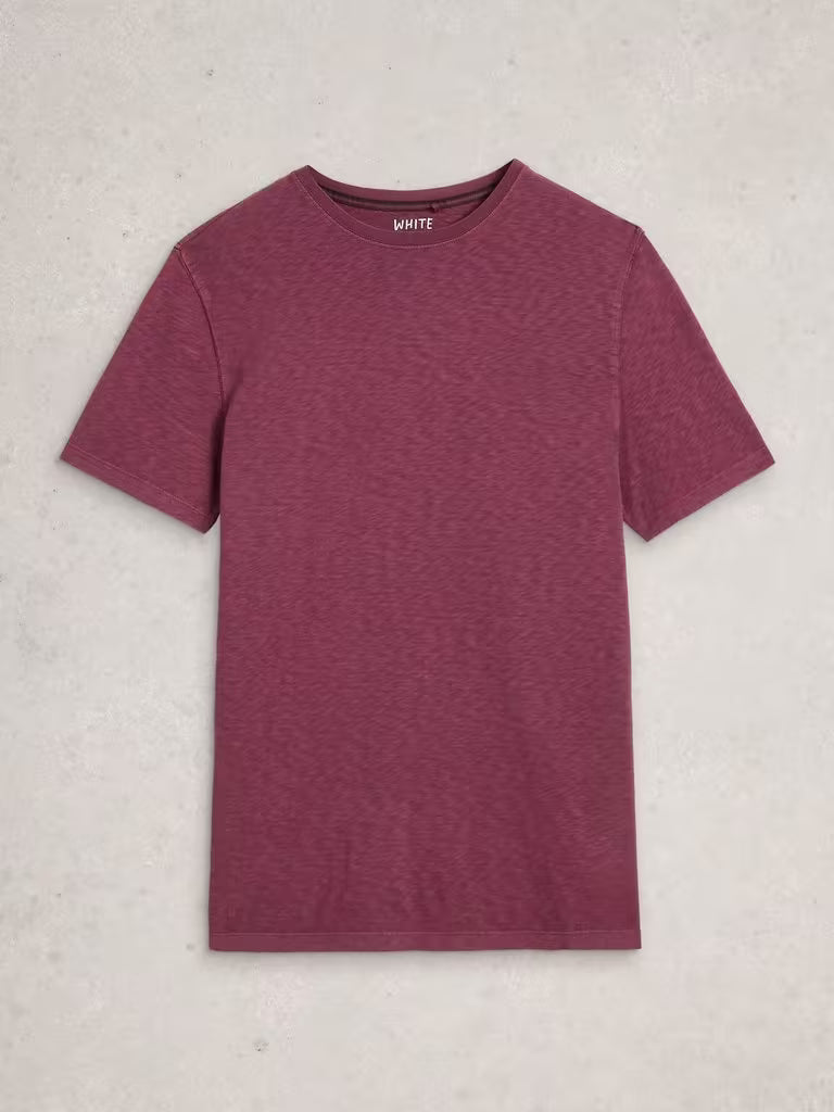 White Stuff Abersoch Short Sleeve Crew Neck Tee Mid Plum