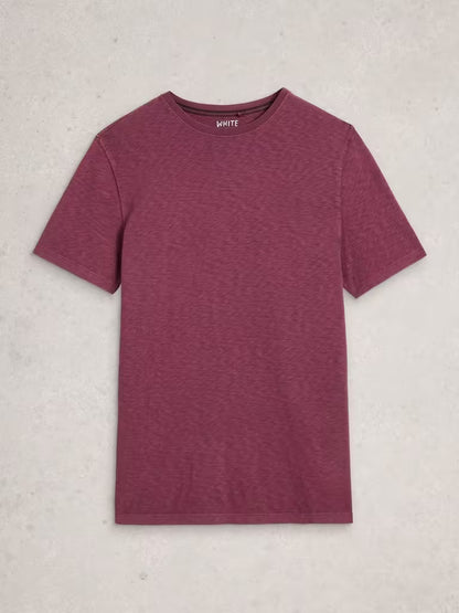 White Stuff Abersoch Short Sleeve Crew Neck Tee Mid Plum