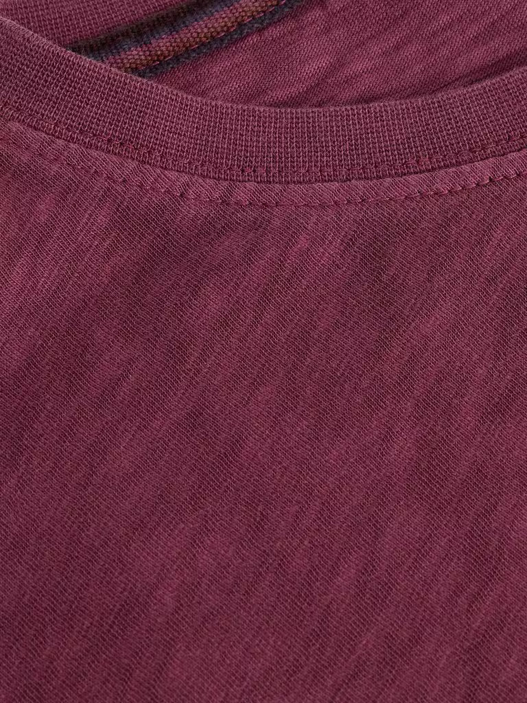 White Stuff Abersoch Short Sleeve Crew Neck Tee Mid Plum