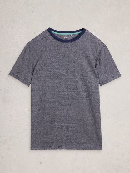 White Stuff Abersoch Stripe Linen Tee Navy