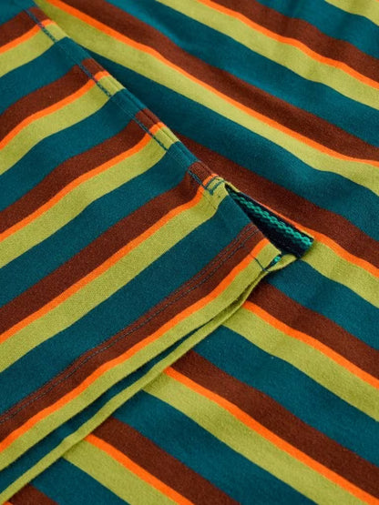 White Stuff Abersoch Stripe Tee Brown Multi men's Crew Neck t-shirt with Short Sleeve a Classic Fit and Machine Washable. Material: 100% Cotton