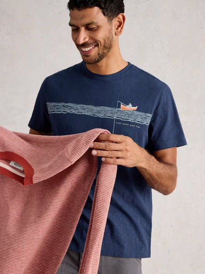 White Stuff Abersoch Tee Graphic In The Ocean Navy Print