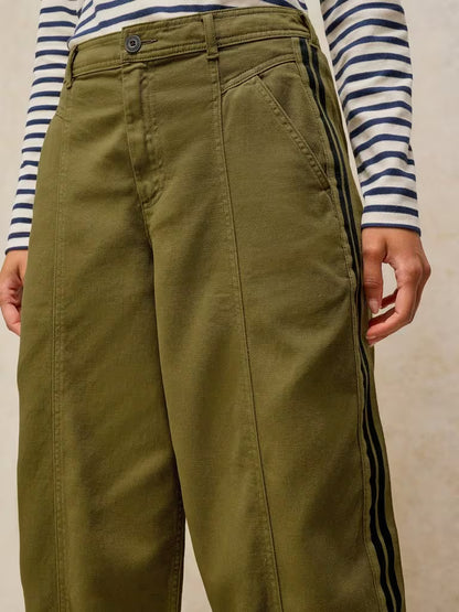 White Stuff Adeline Utility Barrel Trouser Khaki Green