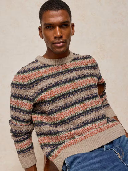 White Stuff Bearsden Fairisle Crew Jumper Orange Multi
