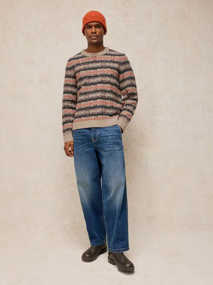 White Stuff Bearsden Fairisle Crew Jumper Orange Multi