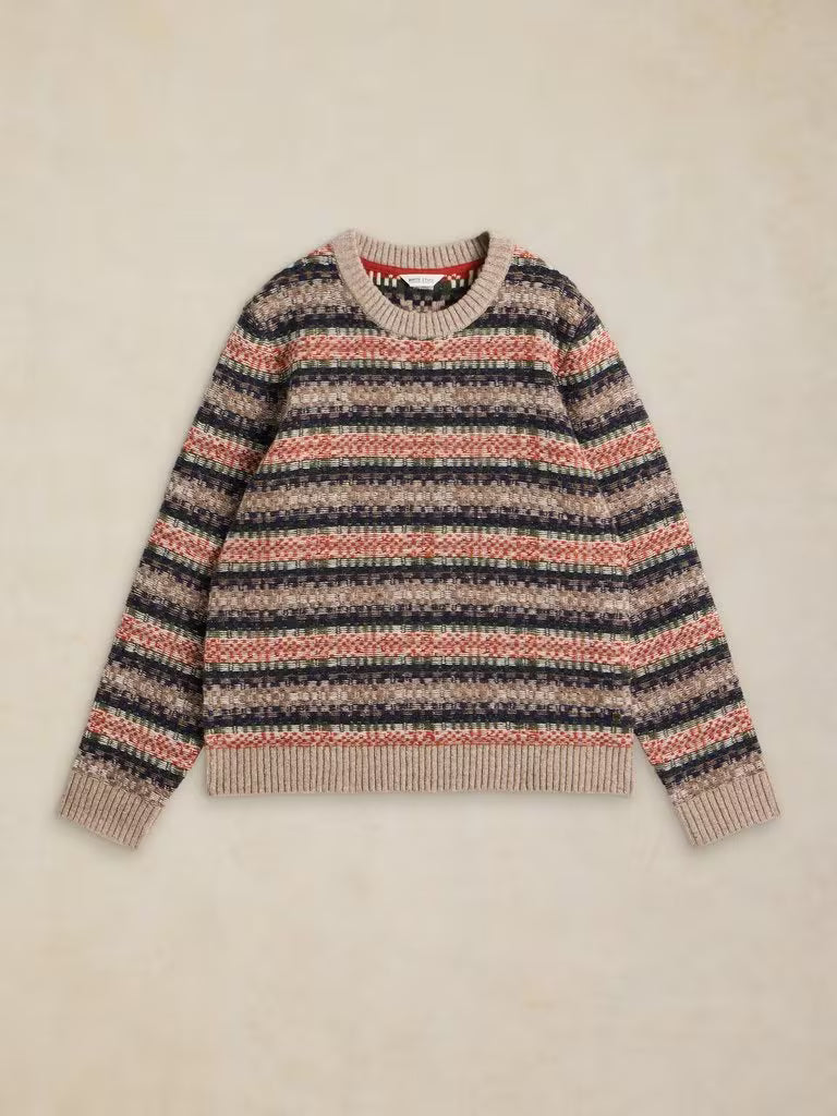White Stuff Bearsden Fairisle Crew Jumper Orange Multi