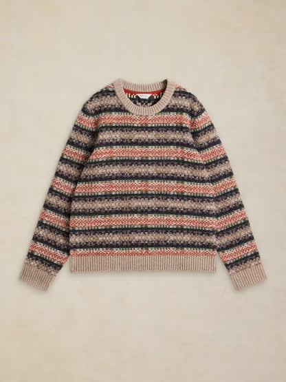 White Stuff Bearsden Fairisle Crew Jumper Orange Multi