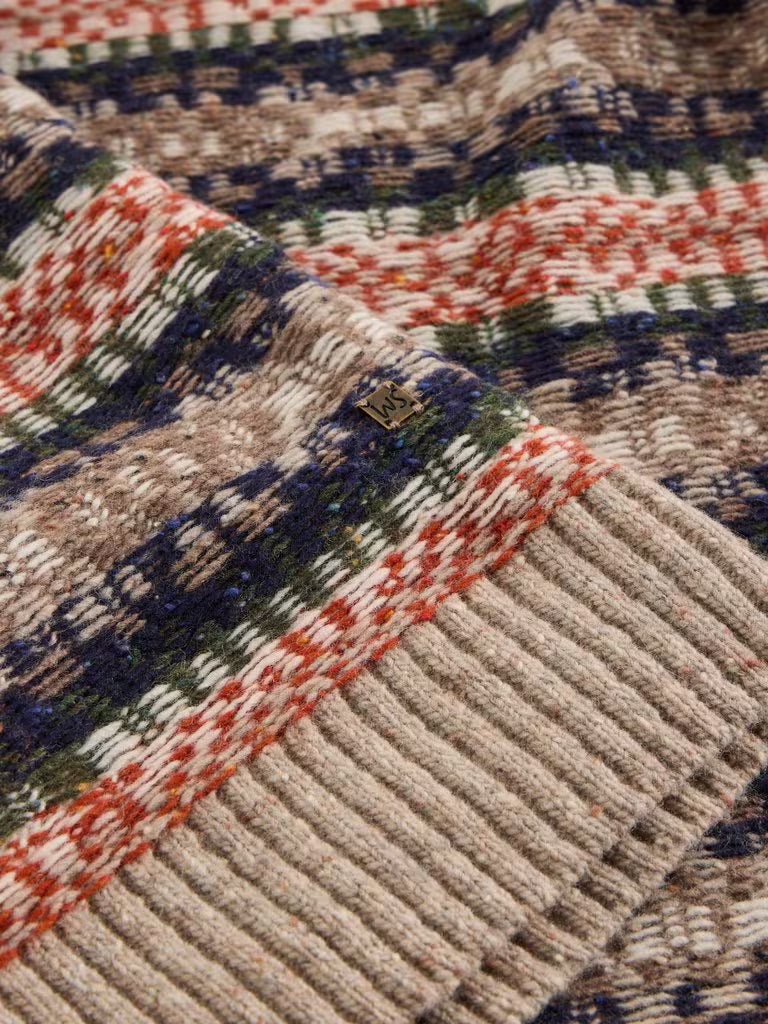 White Stuff Bearsden Fairisle Crew Jumper Orange Multi