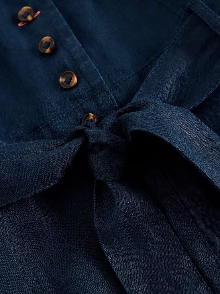 White Stuff Betty Linen Jumpsuit Dark Navy