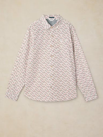 White Stuff Burton Slim Oxford Shirt White Print. Men's smart shirt with Collar long Sleeve and Slim Fit that's Machine Washable Material: 100% Organic Cotton