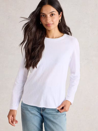 White Stuff Clara LS Tee Brilliant White