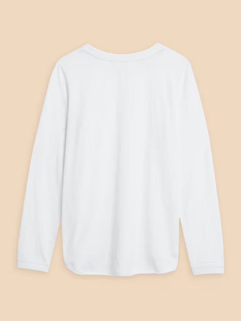 White Stuff Clara LS Tee Brilliant White