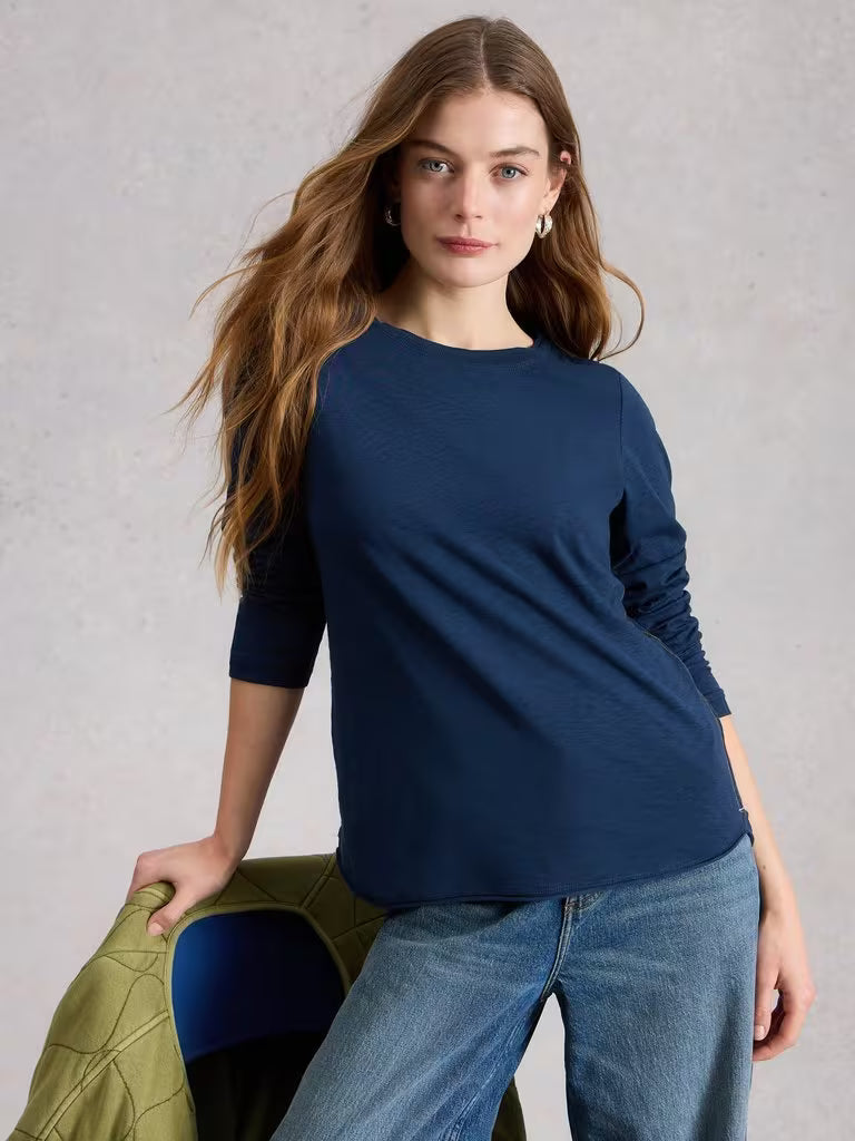 White Stuff Clara LS Tee Dark Navy