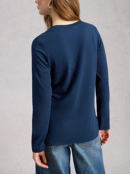 White Stuff Clara LS Tee Dark Navy