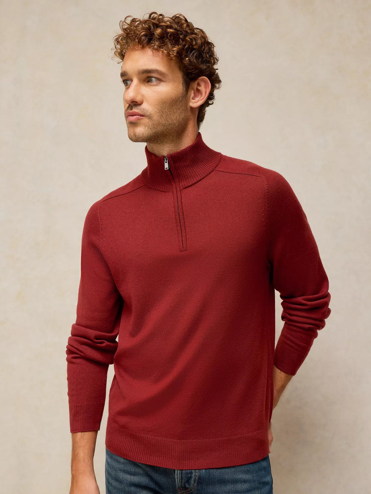 White Stuff Conway Merino Funnel Jumper Dark Red