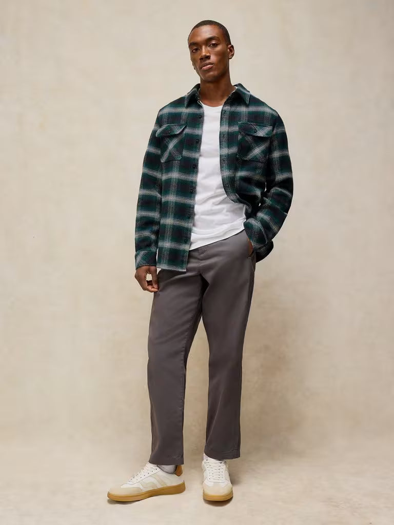 White Stuff Darnwen Check Shirt Teal Multi. Mens overshirt with Collar and Long Sleeve that's Machine Washable Material: 100% Organic Cotton 