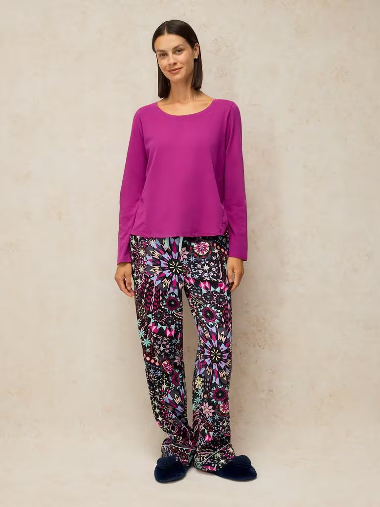 White Stuff Eva Jersey PJ Top Bright Pink