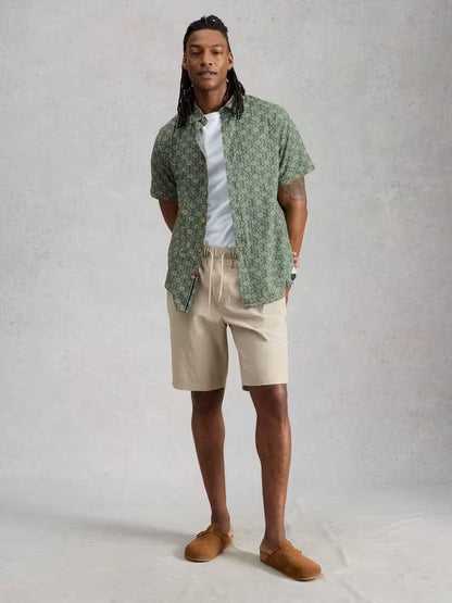 White Stuff Finsbury SS Sun Print Shirt Green Print