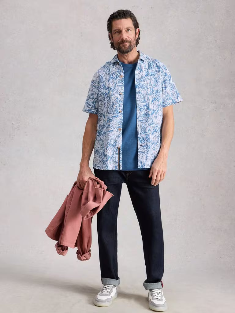 White Stuff Hayle SS Leaf Print Shirt White Print