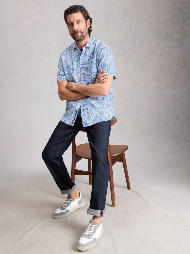 White Stuff Hayle SS Leaf Print Shirt White Print