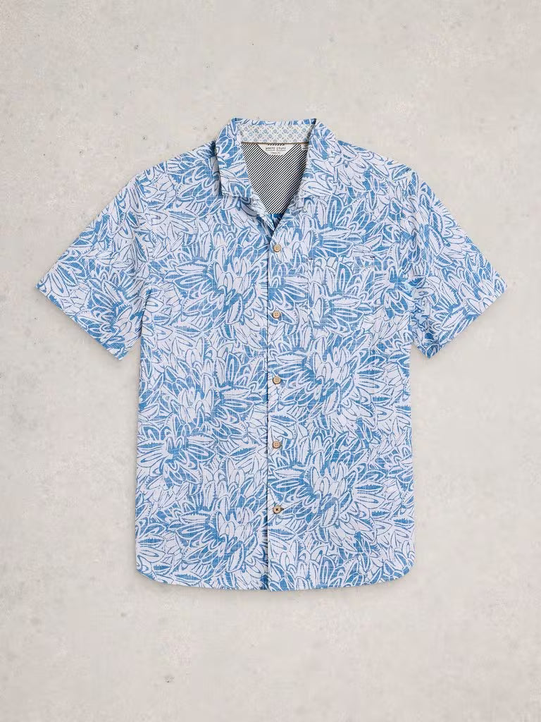 White Stuff Hayle SS Leaf Print Shirt White Print