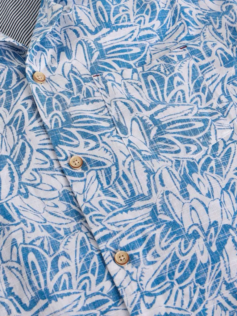 White Stuff Hayle SS Leaf Print Shirt White Print