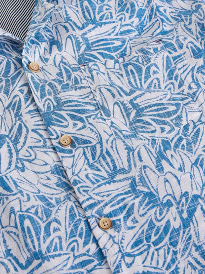 White Stuff Hayle SS Leaf Print Shirt White Print