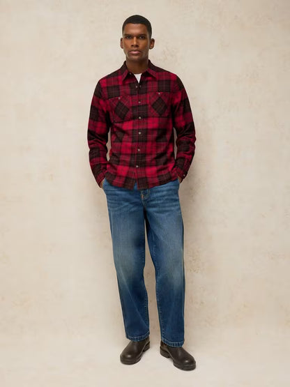 White Stuff Heywood Check Shirt Red Multi. Men's shirt with Collar and Long Sleeve that's Classic Fit and Machine Washable. Material: 100% Organic Cotton
