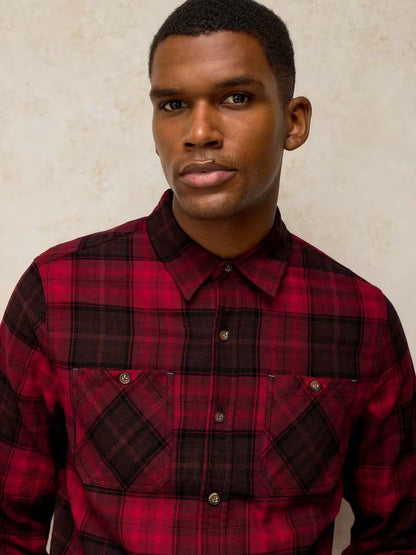 White Stuff Heywood Check Shirt Red Multi. Men's shirt with Collar and Long Sleeve that's Classic Fit and Machine Washable. Material: 100% Organic Cotton