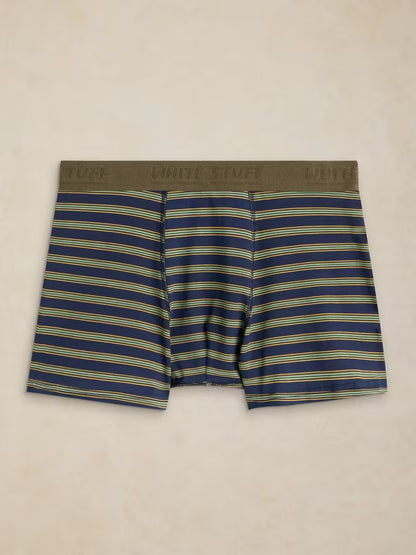 White Stuff Hove 2 Pack Boxers Green Print. Mens Regular fit boxers that are Machine Washable. Material: 95% Organic Cotton & 5% Elastane