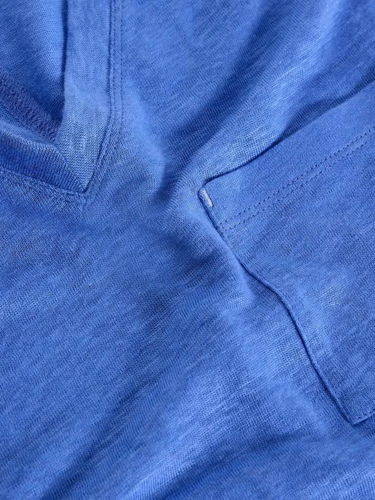 White Stuff Iris Linen Tee Bright Blue