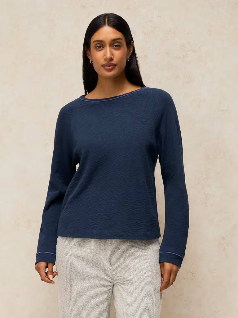 White Stuff Louna Jersey PJ Top Dark Navy