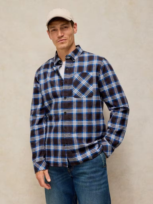 White Stuff Ludlow Check Shirt Brown Multi. Men's Collar shirt with Long Sleeve and a Classic Fit that's Machine Washable. Material: 100% Organic Cotton