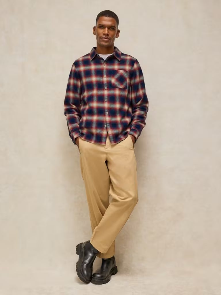 White Stuff Ludlow Check Shirt Navy Multi. Mens shoirt with Collar and Long Sleeve with a Classic Fit that's Machine Washable. Material: 100% Organic Cotton