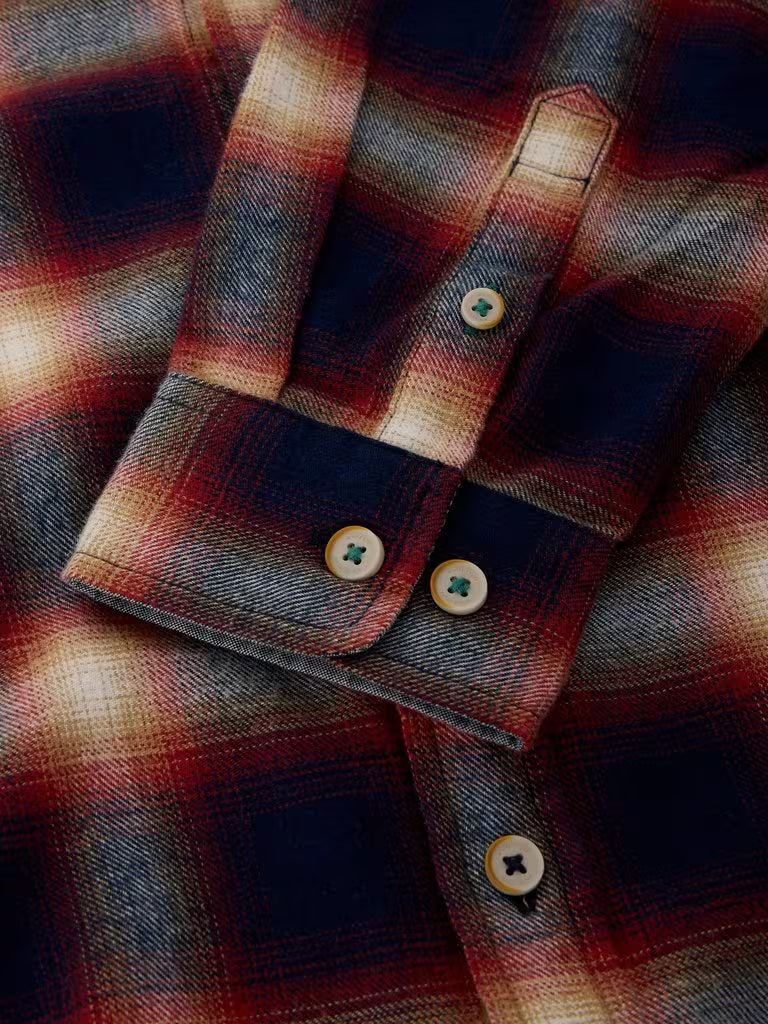 White Stuff Ludlow Check Shirt Navy Multi. Mens shoirt with Collar and Long Sleeve with a Classic Fit that's Machine Washable. Material: 100% Organic Cotton