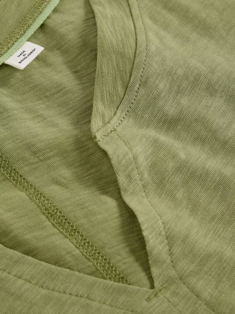 White Stuff Nelly Notch Neck Short Sleeve T-shirt Bright Green