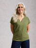 White Stuff Nelly Notch Neck Short Sleeve T-shirt Bright Green