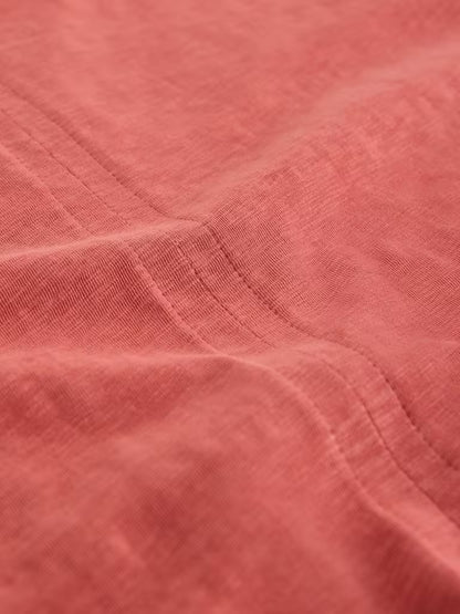 White Stuff Nelly Notch Neck Short Sleeve T-shirt Mid Pink