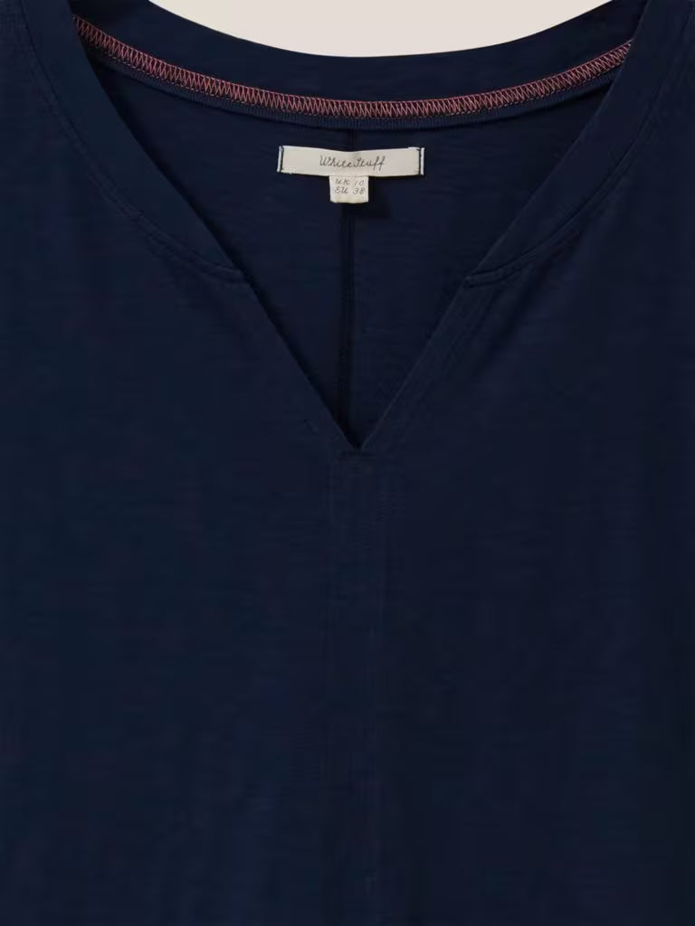 White Stuff Nelly Notch Neck Tee Dark Navy
