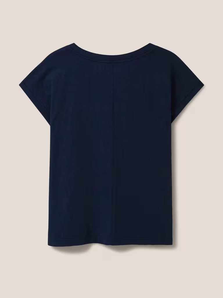 White Stuff Nelly Notch Neck Tee Dark Navy