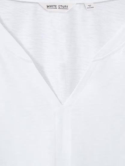 White Stuff Nelly Notch Neck Tee Natural White