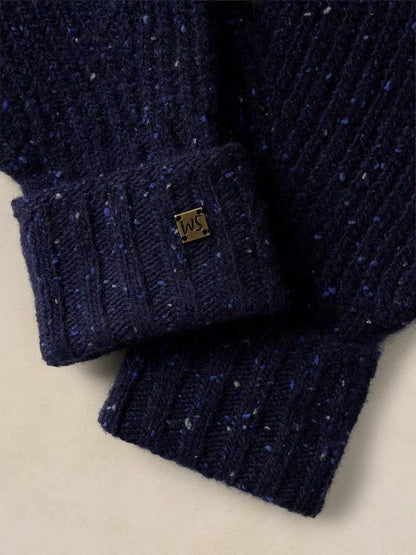 White Stuff Nep Rib Gloves Dark Navy