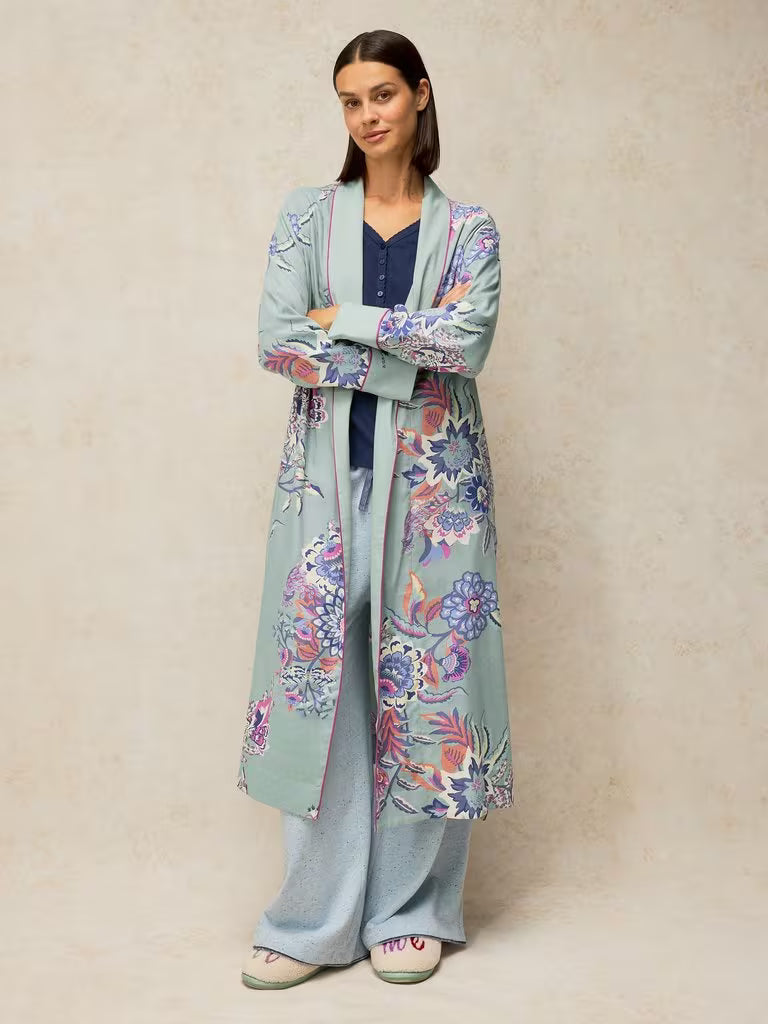 White Stuff Nina Woven Dressing Gown Blue
