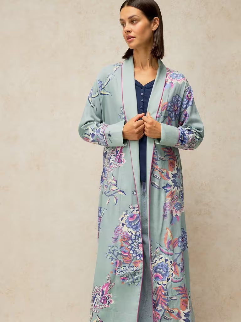 White Stuff Nina Woven Dressing Gown Blue